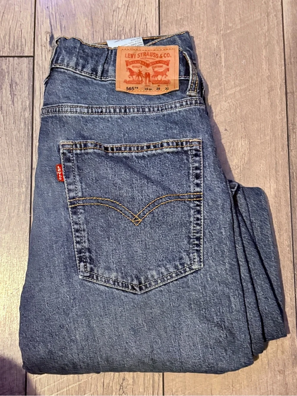 Levi's Kids Dark Blue Denim Jeans with Tan Patch